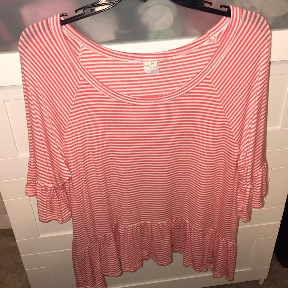 Striped peplum top